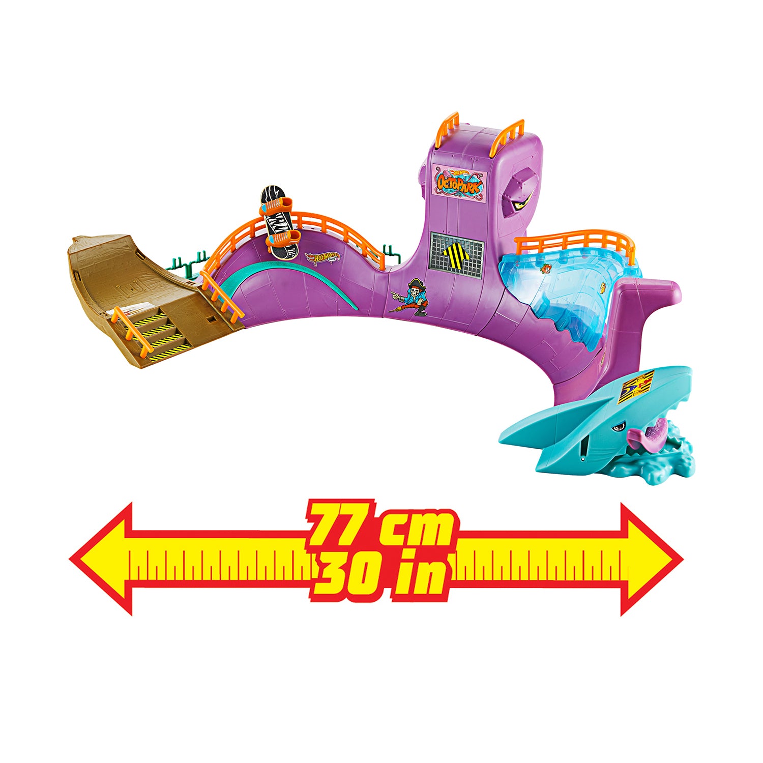 MATTEL - Hot Wheels Skate Octopark Set - Fingerboard con Rampe e Squalo